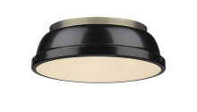 Golden 3602-14 AB-BK - Yep by Golden Lighting Duncan 2-light Flush Mount in Aged Brass and Black shade